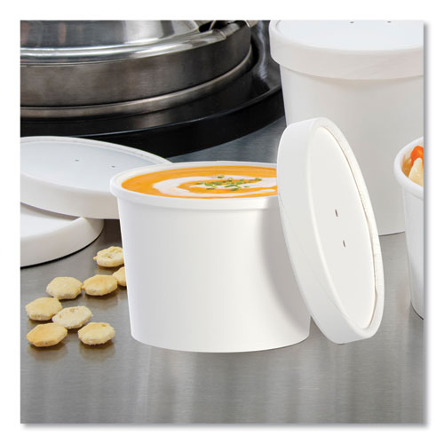 Picture of Flexstyle Food Lid Container, 12.1 oz, 3.6" Diameter, White, Plastic, 250/Carton