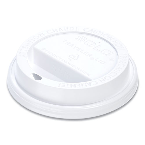 Picture of Traveler Cappuccino Style Dome Lid, Fits 10 oz Cups, White, 100/Pack, 10 Packs/Carton