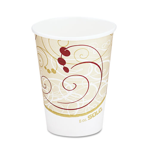 Picture of Paper Hot Cups in Symphony Design, 8 oz, Beige, 1,000/Carton