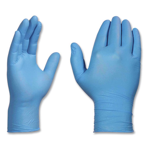 Picture of Nitrile Exam Gloves, Powder-Free, 3 mil, X-Large, Light Blue, 100/Box, 10 Boxes/Carton