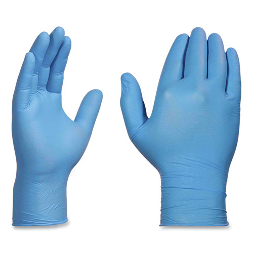 Picture of Nitrile Exam Gloves, Powder-Free, 3 mil, Small, Light Blue, 100/Box, 10 Boxes/Carton