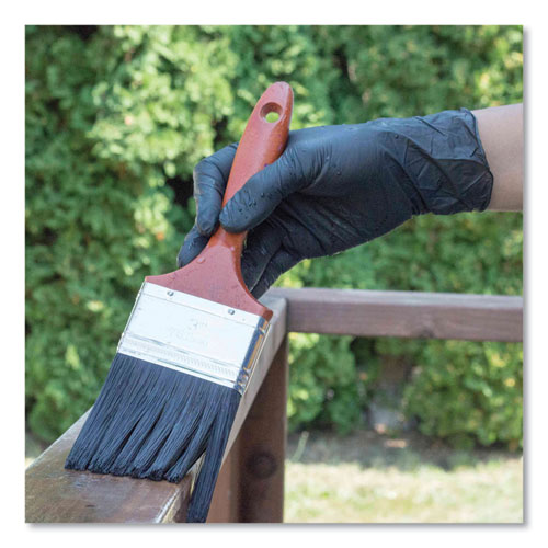 Picture of Nitrile Exam Gloves, Powder-Free, 6 mil, Small, Black, 100 Gloves/Box, 10/Carton