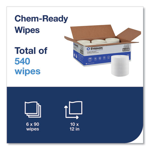 Picture of Chem-Ready Dry Wipes, 10 x 12, 90/Box, 6 Boxes/Carton