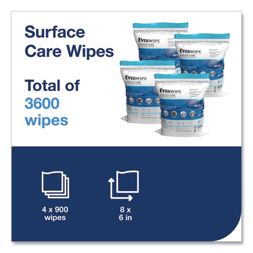 Picture of Cleaning and Deodorizing Wipes, 1-Ply, 8 x 6, Citrus, White, 900/Bag, 4 Bags/Carton