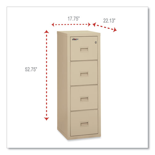 Picture of Compact Turtle Insulated Vertical File, 1-Hour Fire Protection, 4 Legal/Letter File Drawer, Parchment, 17.75 x 22.13 x 52.75