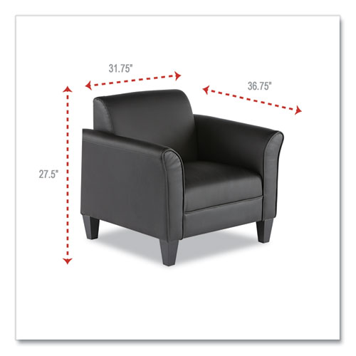 Picture of Alera Reception Lounge Sofa Series Club Chair, 35.43" x 30.7" x 32.28", Black Seat, Black Back, Black Base