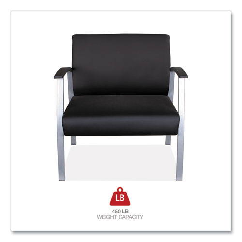 Picture of Alera metaLounge Series Bariatric Guest Chair, 30.51" x 26.96" x 33.46", Black Seat, Black Back, Silver Base