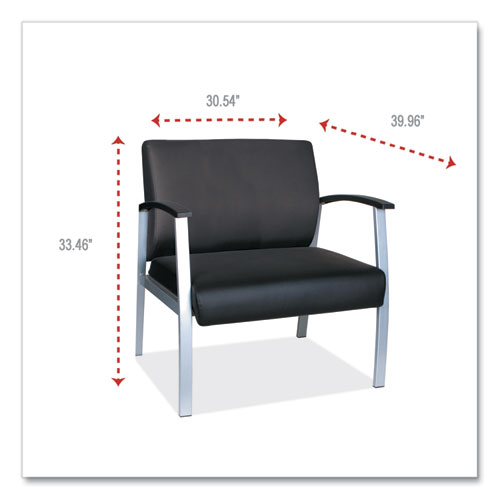 Picture of Alera metaLounge Series Bariatric Guest Chair, 30.51" x 26.96" x 33.46", Black Seat, Black Back, Silver Base