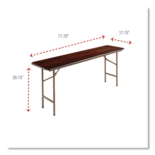 Picture of Wood Folding Table, Rectangular, 71.88w x 17.75d x 29.13h, Mahogany