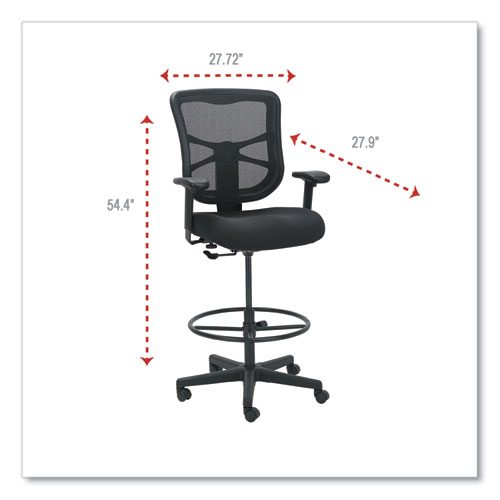 Picture of Alera Elusion Series Mesh Stool, Supports Up to 275 lb, 22.6" to 31.6" Seat Height, Black