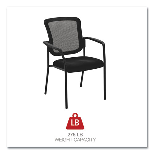 Picture of Alera Elusion Series Mesh Back Stacking Guest Chair, 26" x 25.6" x 36.2", Black Seat, Black Back, Black Base