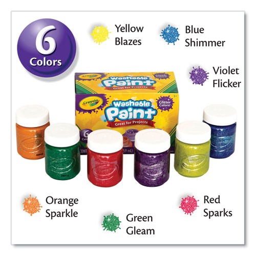 Picture of Washable Paint, 6 Assorted Classic Colors, 2 oz Bottle, 6/Pack