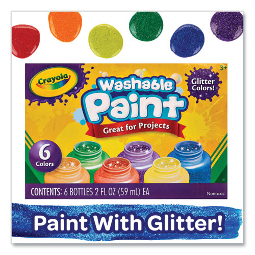 Picture of Washable Paint, 6 Assorted Classic Colors, 2 oz Bottle, 6/Pack