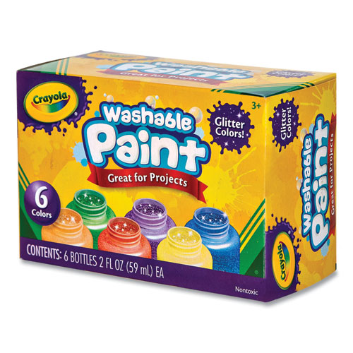 Picture of Washable Paint, 6 Assorted Classic Colors, 2 oz Bottle, 6/Pack