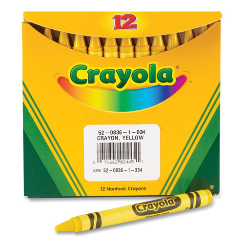 Picture of Bulk Crayons, Yellow, 12/Box