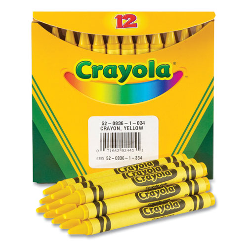 Picture of Bulk Crayons, Yellow, 12/Box