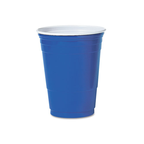 Picture of SOLO Party Plastic Cold Drink Cups, 16 oz, Blue, 50/Pack
