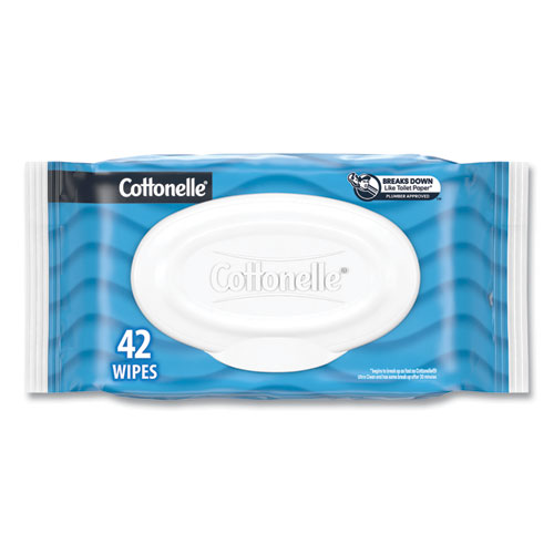 Picture of Fresh Care Flushable Cleansing Cloths, 1-Ply, 3.75 x 5.5, White, 42/Pack