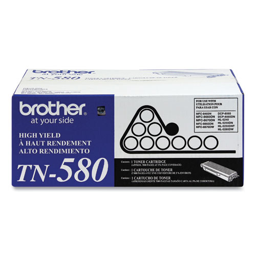 Picture of TN580 High-Yield Toner, 7,000 Page-Yield, Black