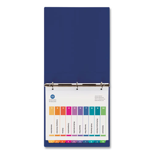 Picture of Customizable TOC Ready Index Multicolor Tab Dividers, Extra Wide Tabs, 10-Tab, 1 to 10, 11 x 9.25, White, 1 Set