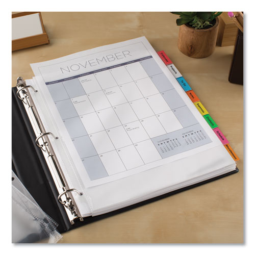 Picture of Insertable Big Tab Dividers, 8-Tab, 11.13 x 9.25, White, Assorted Tabs, 1 Set