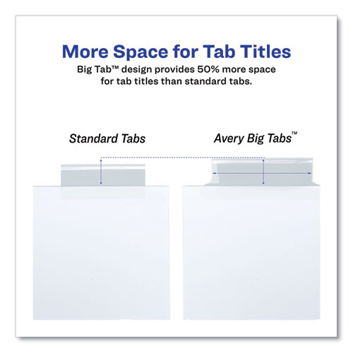 Picture of Insertable Big Tab Dividers, 8-Tab, 11.13 x 9.25, White, Clear Tabs, 1 Set