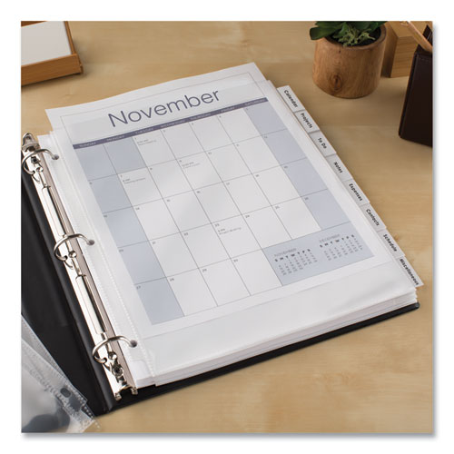 Picture of Insertable Big Tab Dividers, 8-Tab, 11.13 x 9.25, White, Clear Tabs, 1 Set