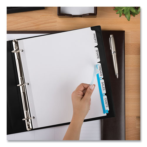 Picture of Print and Apply Index Maker Clear Label Dividers, Extra Wide Tab, 5-Tab, White Tabs, 11.25 x 9.25, White, 1 Set