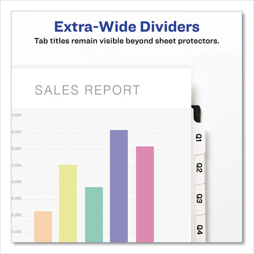 Picture of Print and Apply Index Maker Clear Label Dividers, Extra Wide Tab, 8-Tab, 11.25 x 9.25, White, 1 Set