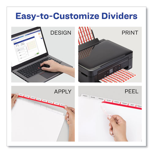 Picture of Print and Apply Index Maker Clear Label Dividers, Extra Wide Tab, 8-Tab, 11.25 x 9.25, White, 1 Set