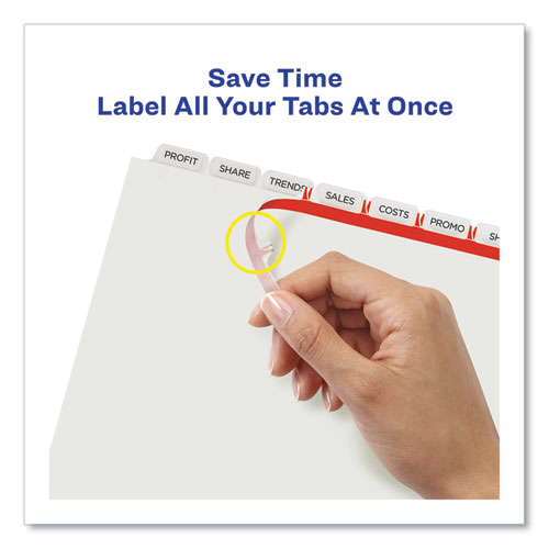 Picture of Print and Apply Index Maker Clear Label Dividers, Extra Wide Tab, 8-Tab, 11.25 x 9.25, White, 1 Set