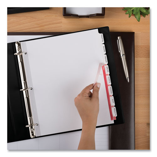 Picture of Print and Apply Index Maker Clear Label Dividers, Extra Wide Tab, 8-Tab, 11.25 x 9.25, White, 1 Set