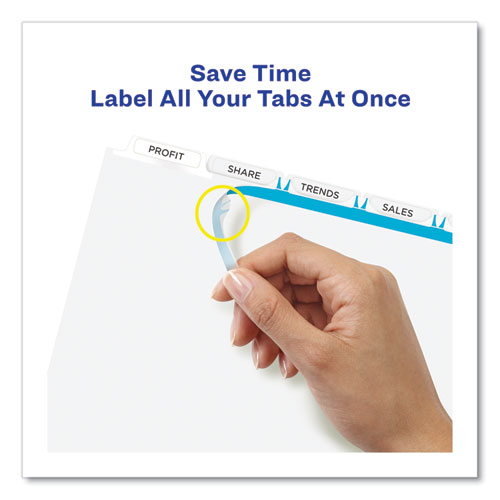 Picture of Print and Apply Index Maker Clear Label Dividers, Extra Wide Tab, 5-Tab, White Tabs, 11.25 x 9.25, White, 5 Sets