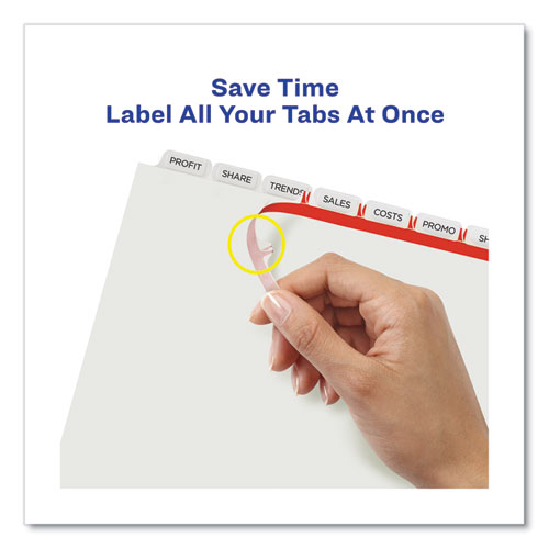 Picture of Print and Apply Index Maker Clear Label Dividers, Extra Wide Tabs, 8-Tab, 11.25 x 9.25, White, 5 Sets