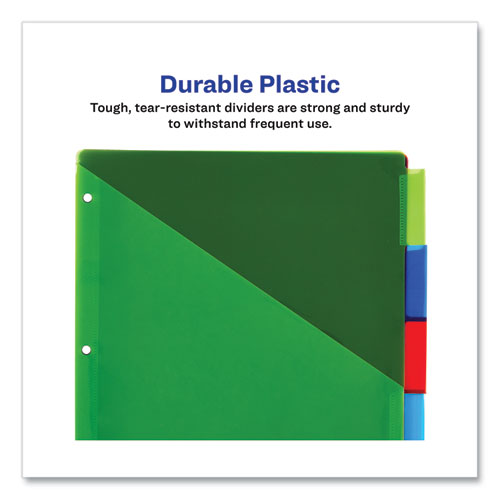 Picture of Insertable Big Tab Plastic 2-Pocket Dividers, 5-Tab, 11.13 x 9.25, Assorted, 1 Set