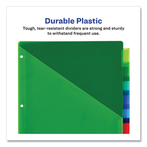 Picture of Insertable Big Tab Plastic 2-Pocket Dividers, 8-Tab, 11.13 x 9.25, Assorted, 1 Set