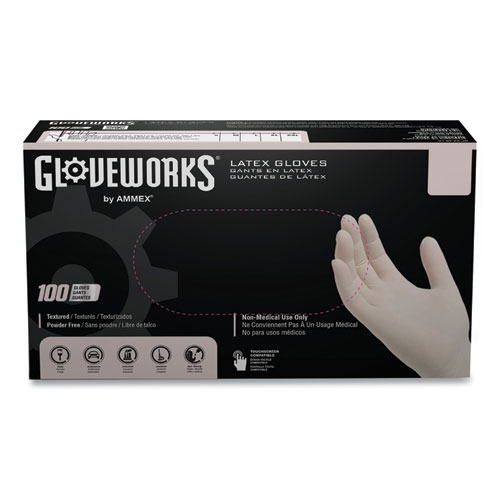 Picture of Latex Disposable Gloves, Powder-Free, 4 mil, Medium, Ivory, 100 Gloves/Box, 10 Boxes/Carton