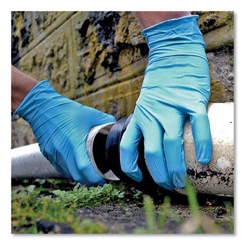 Picture of Industrial Nitrile Gloves, Powder-Free, 5 mil, Small, Blue, 100 Gloves/Box, 10 Boxes/Carton