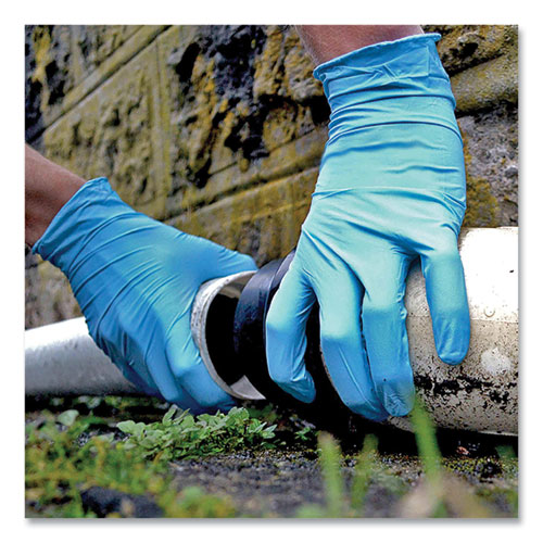 Picture of Industrial Nitrile Gloves, Powder-Free, 5 mil, Medium, Blue, 100/Box, 10 Boxes/Carton