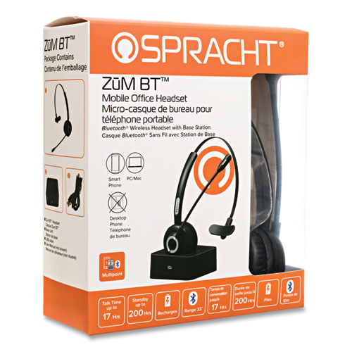 Picture of ZuM BT Mobile Office Monaural Over The Head Headset, Black