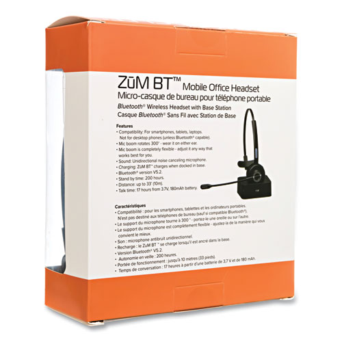Picture of ZuM BT Mobile Office Monaural Over The Head Headset, Black