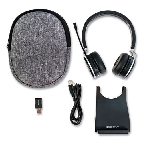 Picture of ZuM BT Prestige Combo Binaural Over The Head Headset with USB Dongle, Black