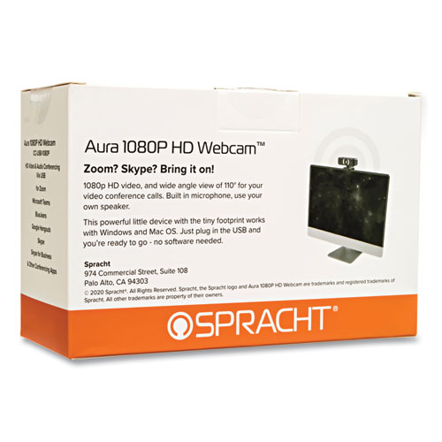Picture of Aura 1080P HD Web Cam, 1920 x 1080 pixels, 2.1 Mpixels, Black