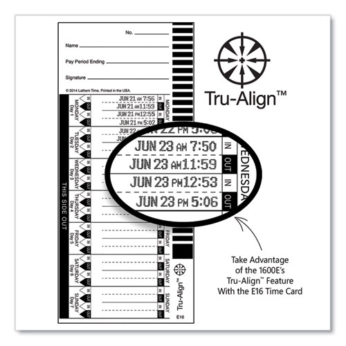 Picture of 1600E Tru-Align Time Clock and Stamp, Digital Display, Dark Gray