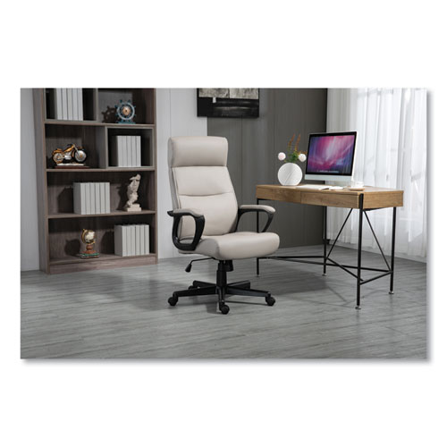 Picture of Alera Oxnam Series High-Back Task Chair, Supports Up to 275 lbs, 17.56" to 21.38" Seat Height, Tan Seat/Back, Black Base
