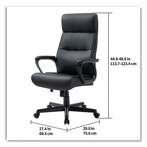 Picture of Alera Oxnam Series High-Back Task Chair, Supports Up to 275 lbs, 17.56" to 21.38" Seat Height, Black Seat/Back, Black Base