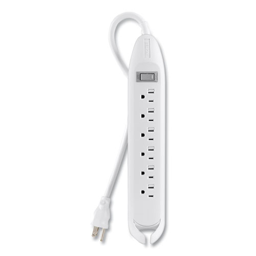 Picture of Power Strip, 6 Outlets, 12 ft Cord, White