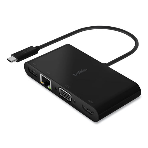 Picture of USB-C Multimedia + Charge Adapter, 4K HDMI/USB-A/USB-C/VGA, 4.9 ft, Black