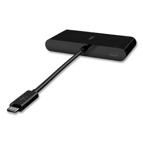 Picture of USB-C Multimedia + Charge Adapter, 4K HDMI/USB-A/USB-C/VGA, 4.9 ft, Black