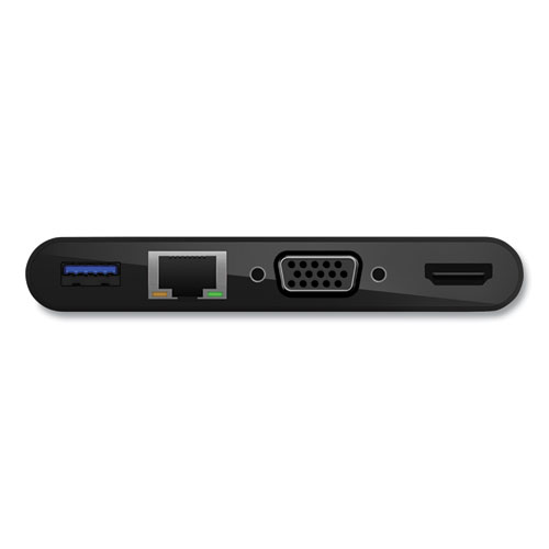 Picture of USB-C Multimedia Adapter, HDMI/Ethernet/USB-A/USB-C/VGA, 4.33", Black